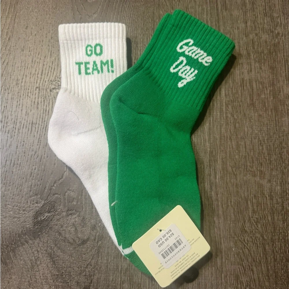 NWT Daily Practice by Anthropologie Game Day Crew Socks Set of 2